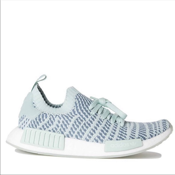 NWT 🍭 Cute Adidas NMD R1 Primeknit Blue/Green - Picture 4 of 10